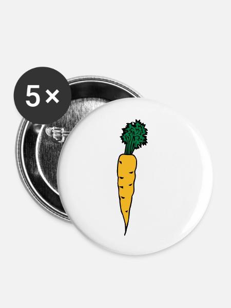 carrot - Buttons klein 25 mm (5er Pack) - Weiß