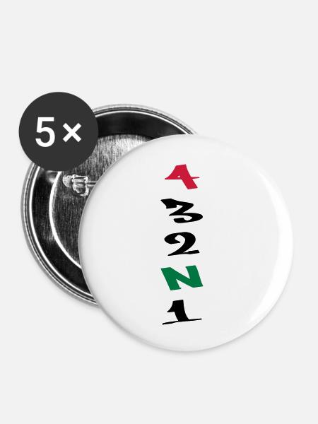 4 Gears Graffiti - Buttons klein 25 mm (5er Pack) - Weiß