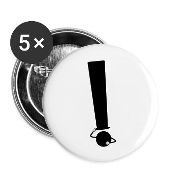 Funny Exclamation mark - Buttons small 1''/25 mm (5-pack) - white - Front