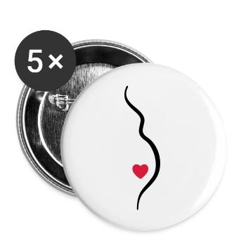 babybauch - Buttons small 1''/25 mm (5-pack) - white - Front