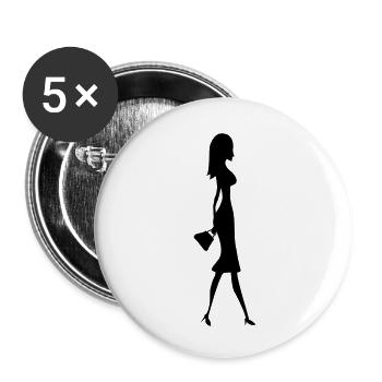 shopping_queen - Buttons small 1''/25 mm (5-pack) - white - Front