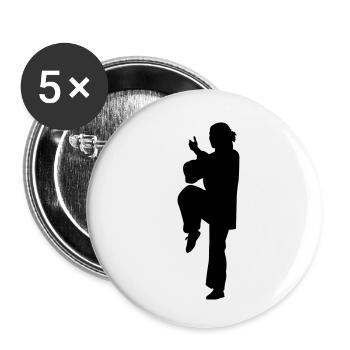 kung fu - Lot de 5 petits badges (25 mm) - blanc - Devant
