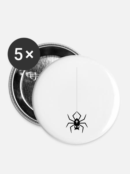 Funny Spider Design - Buttons klein 25 mm (5er Pack) - Weiß
