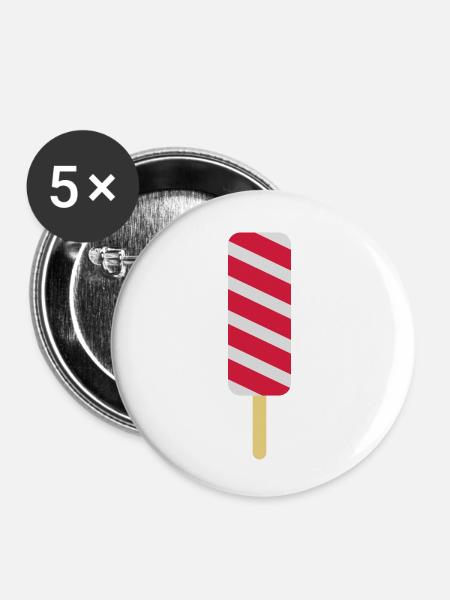 eis design geschmack - Buttons klein 25 mm (5er Pack) - Weiß