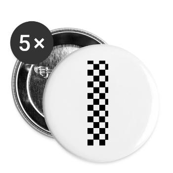 Checkerboard pattern - Buttons small 1''/25 mm (5-pack) - white - Front