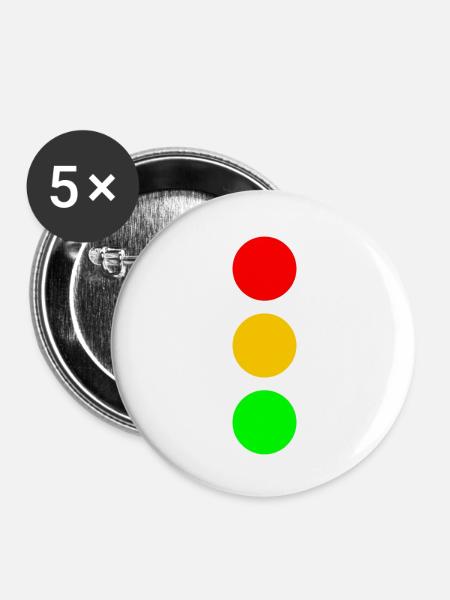 Ampel 01 - Buttons klein 25 mm (5er Pack) - Weiß