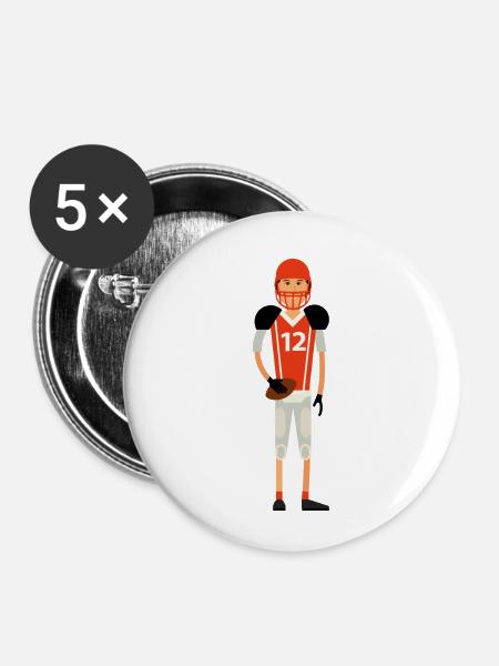 Ballsport - Buttons klein 25 mm (5er Pack) - Weiß