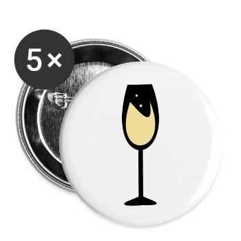Wine, Party, Celebration - Buttons small 1''/25 mm (5-pack) - white - Front