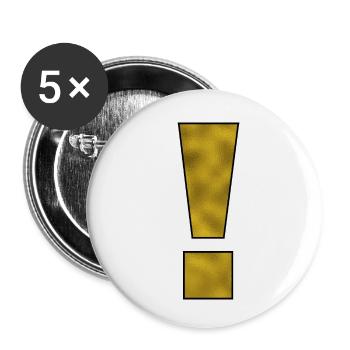 Point d’exclamation Ponctuation Or - Lot de 5 petits badges (25 mm) - blanc - Devant