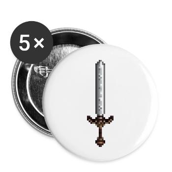 Sword pixel art retro style 8 bit - Buttons small 1''/25 mm (5-pack) - white - Front