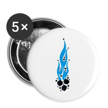 flammen - Buttons klein 25 mm (5er Pack) - Weiß - Vorne