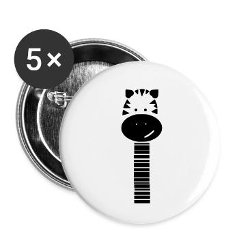 cute zebra with a long neck - Buttons small 1''/25 mm (5-pack) - white - Front