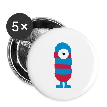 monster - Buttons small 1''/25 mm (5-pack) - white - Front