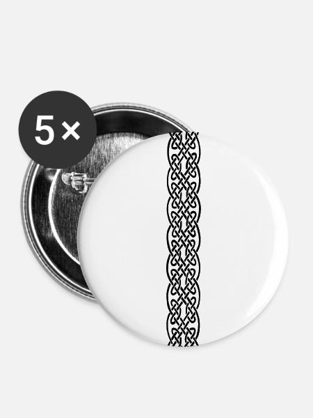 celtic-band2 - Buttons klein 25 mm (5er Pack) - Weiß