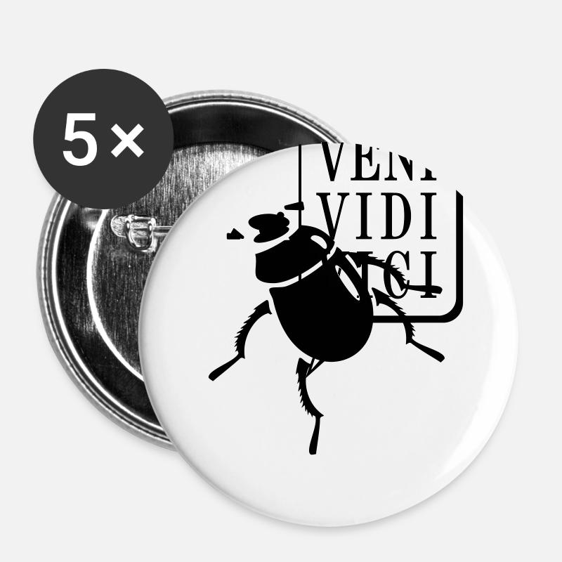 Scarabaeus Käfer / beetle (2c) - Buttons klein 25 mm (5er Pack) - Weiß