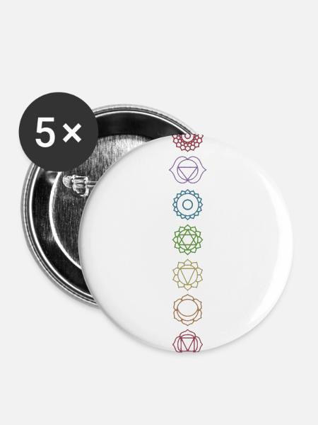 Chakras - Buttons klein 25 mm (5er Pack) - Weiß