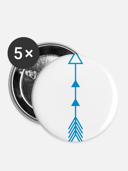 arrow amerindienne - Buttons klein 25 mm (5er Pack) - Weiß