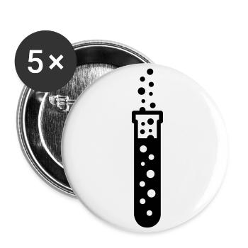 Cadeau de tube à essai de chimie chimiste, technicien de laboratoire - Lot de 5 petits badges (25 mm) - blanc - Devant