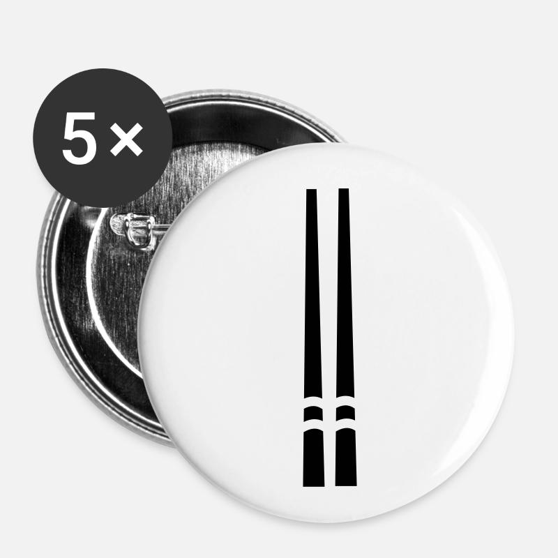 Stäbchen - Buttons klein 25 mm (5er Pack) - Weiß