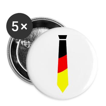 cravate allemagne - Lot de 5 petits badges (25 mm) - blanc - Devant