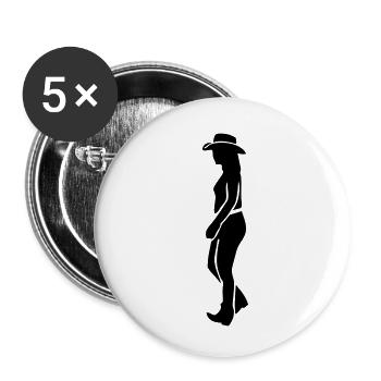 Line Dance - Country Music - Western - Buttons klein 25 mm (5er Pack) - Weiß - Vorne