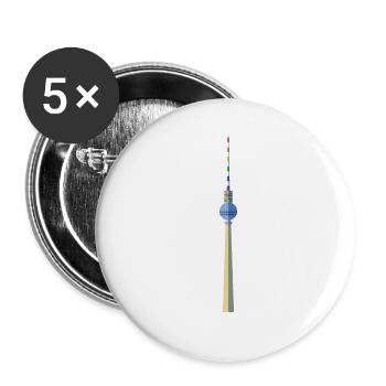 Berlin Fernsehturm in Berlin - Buttons klein 25 mm (5er Pack) - Weiß - Vorne