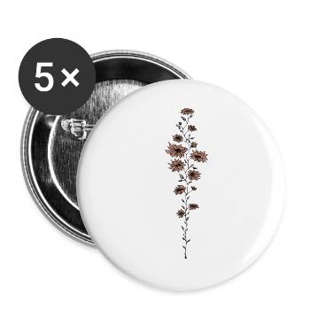 Flower tendril - Buttons small 1''/25 mm (5-pack) - white - Front
