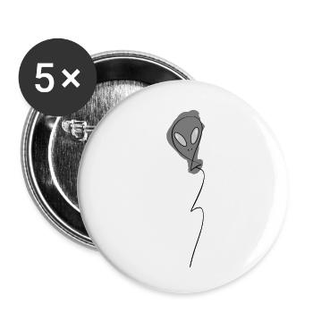 Ballon Alien - Buttons klein 25 mm (5er Pack) - Weiß - Vorne