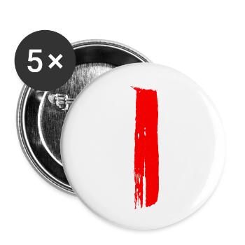Rayures - Pinceaux / Peints à la main - Lot de 5 petits badges (25 mm) - blanc - Devant