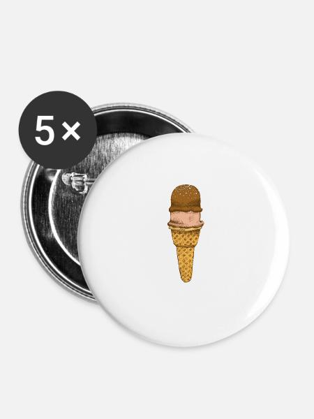 Sommer - Buttons klein 25 mm (5er Pack) - Weiß