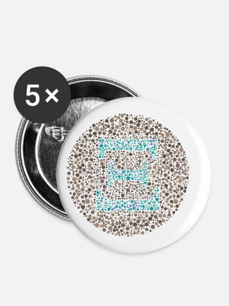 Xi Sehtest - Buttons klein 25 mm (5er Pack) - Weiß