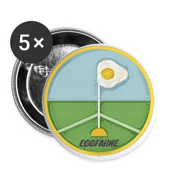 Eckfahne mit einem Spiegelei als Wimpel - Eggfahne - Buttons klein 25 mm (5er Pack) - Weiß - Vorne