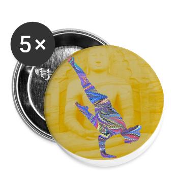 yoga 31 e 45 - Lot de 5 petits badges (25 mm) - blanc - Devant