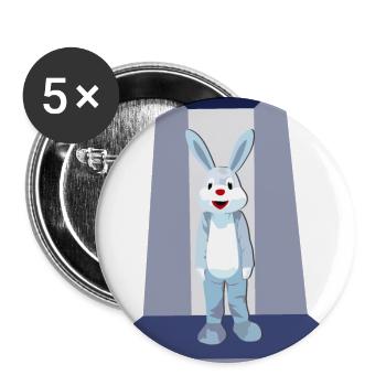 Easter Bunny on the Catwalk - Rabbit on Display - Buttons small 1''/25 mm (5-pack) - white - Front