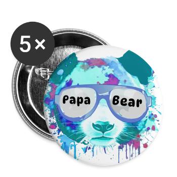 dad bear,dad,panda bear, graffiti,colorful,blue - Buttons small 1''/25 mm (5-pack) - white - Front
