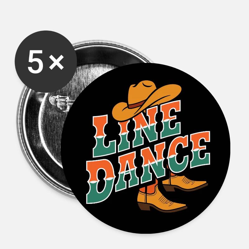 Line Dance mein Hobby - Buttons klein 25 mm (5er Pack) - Weiß