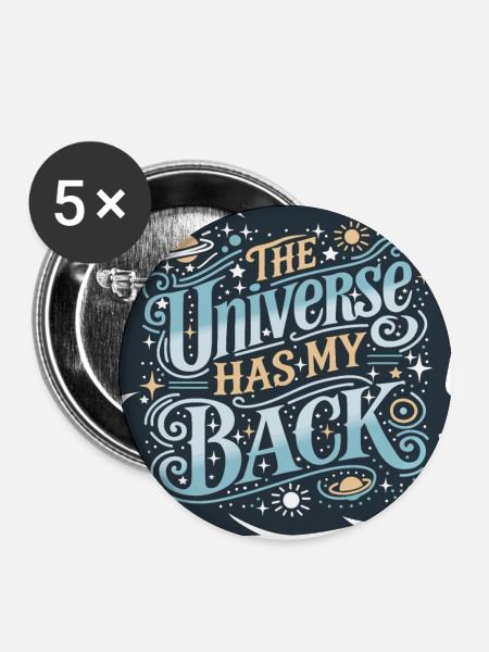 Das Universum - Buttons klein 25 mm (5er Pack) - Weiß