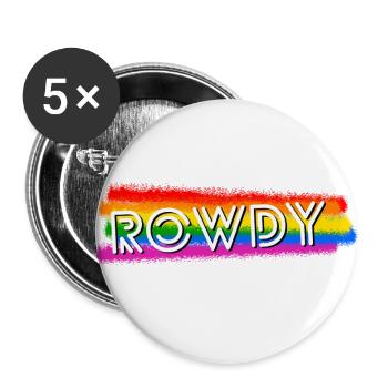 Queer Rowdy - Buttons klein 25 mm (5er Pack) - Weiß - Vorne