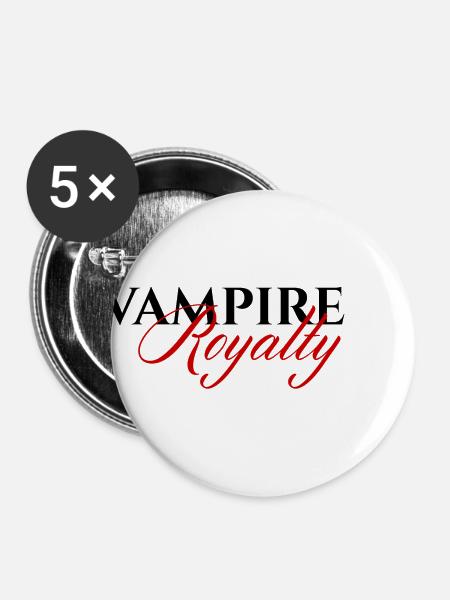 Fantasy / Vampire / Dracula: Vampire Royalty - Buttons klein 25 mm (5er Pack) - Weiß