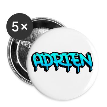 Graffiti first name Adrien - Buttons small 1''/25 mm (5-pack) - white - Front