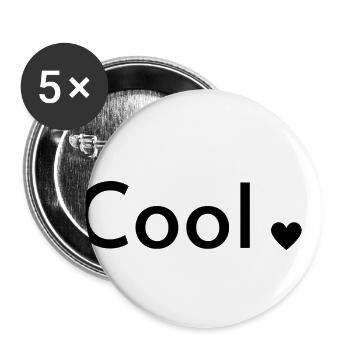 Cool - Lot de 5 petits badges (25 mm) - blanc - Devant