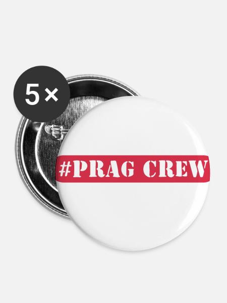 Prag Crew - Buttons klein 25 mm (5er Pack) - Weiß