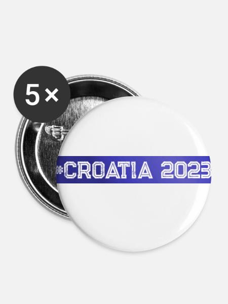 Croatia 2023 - Buttons klein 25 mm (5er Pack) - Weiß