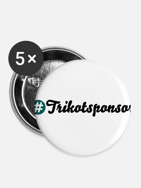 Trikotsponsor - Buttons klein 25 mm (5er Pack) - Weiß