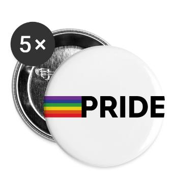 Fierté | Arc-en-ciel | LGBT - Lot de 5 petits badges (25 mm) - blanc - Devant