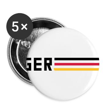 GER flag logo team team Germany sport - Buttons small 1''/25 mm (5-pack) - white - Front