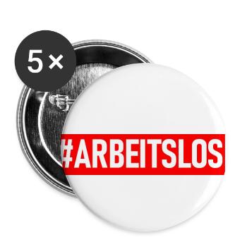 arbeitslos - Buttons klein 25 mm (5er Pack) - Weiß - Vorne
