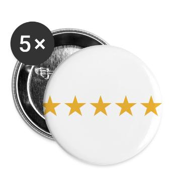 Évaluation 5 étoiles - Évaluation 5 étoiles vide - Lot de 5 petits badges (25 mm) - blanc - Devant