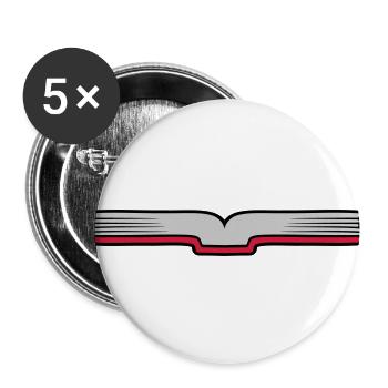 Ouvrir le livre Pages ouvertes - Lot de 5 petits badges (25 mm) - blanc - Devant