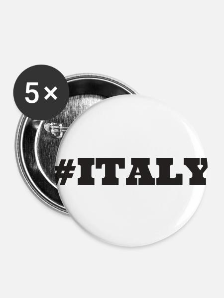 #Italy - Buttons klein 25 mm (5er Pack) - Weiß